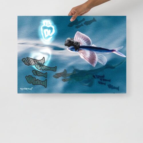 ,,Flug und über Fisch auf Nass''
