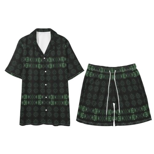 Men's Regular Fit Hawaiian Short Sleeve Shirt and Shorts Set